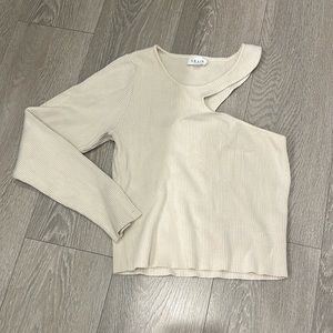 Beige one shoulder shirt